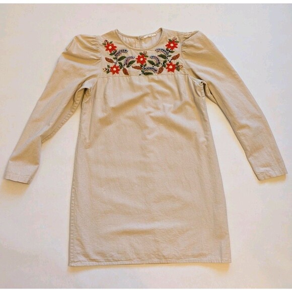 TULAROSA Floral Linen Blend Mini Dress Sz XS Peasant Cottage Boho Chic Coquette - Picture 2 of 14